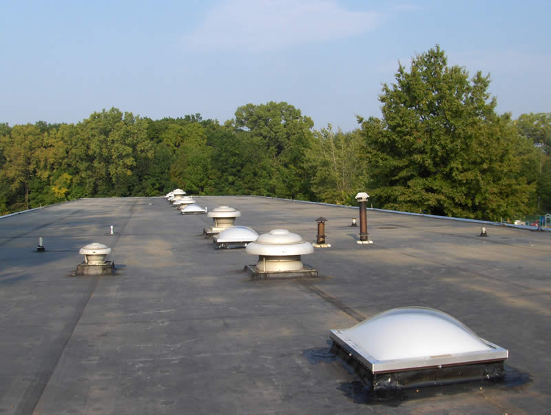 Photo of a roof with gutters